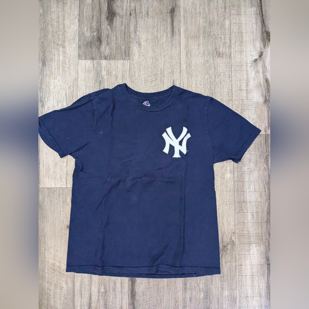 Majestic Navy Blue Brian McCann TShirt Kids New York Yankees Aaron Judge Vintage